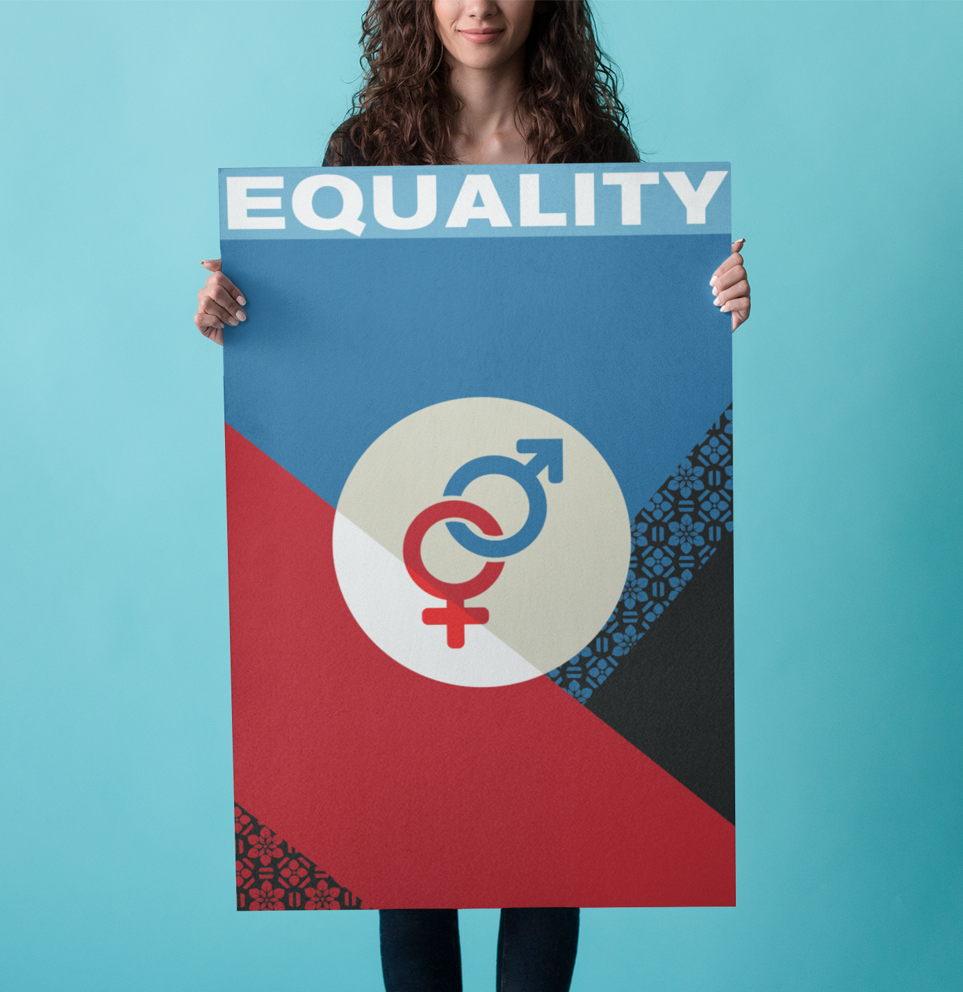 Woman holding up an Equality Poster - So Right They’re Wrong. So Right They’re Wrong. So Right Their Wrong.