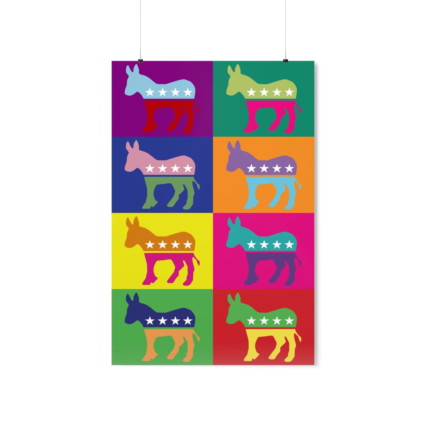 Pop Art Donkey Poster: A vibrant and contemporary portrayal of the iconic political symbol. So Right They're Wrong.